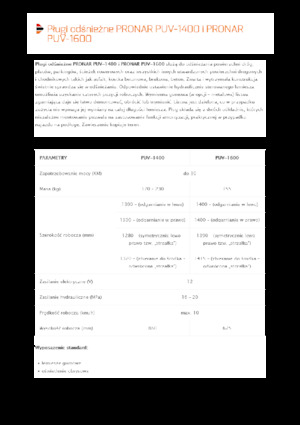 Снігоочисники з поворотними кришками Pronar PUV 1600