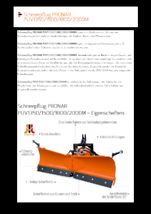 Снігоочисники з поворотними кришками Pronar PUV 1350M