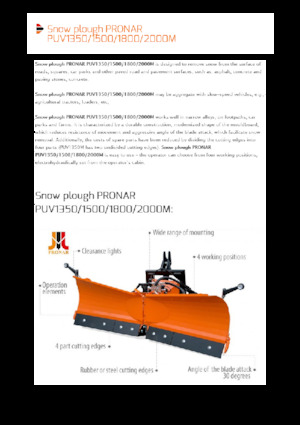 Снігоочисники з поворотними кришками Pronar PUV 1350M