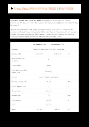 Снігоочисники з поворотними кришками Pronar PUV 3300