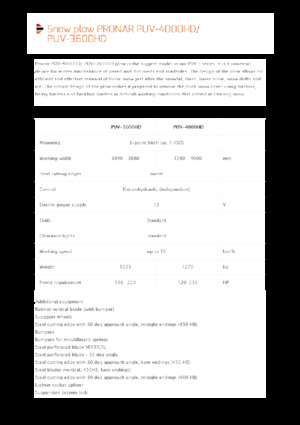 Снігоочисники з поворотними кришками Pronar PUV 3600HD