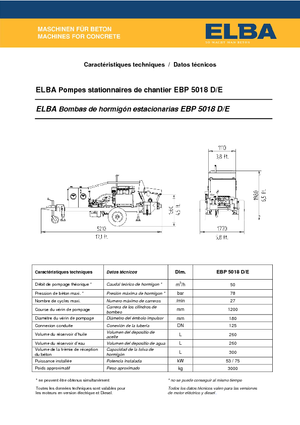 стаціонарні насоси для подачі бетону Elba EBP 5018 D