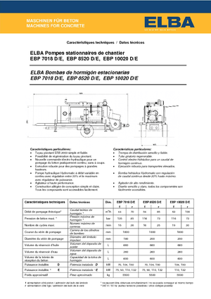 стаціонарні насоси для подачі бетону Elba EBP 7018 E