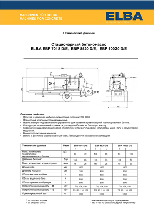 стаціонарні насоси для подачі бетону Elba EBP 10020 E