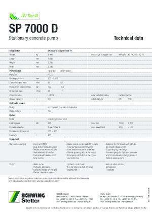 стаціонарні насоси для подачі бетону SCHWING-Stetter SP 7000 D