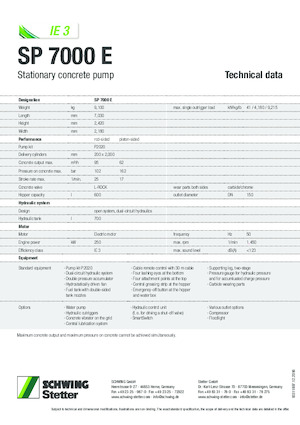 стаціонарні насоси для подачі бетону SCHWING-Stetter SP 7000 E