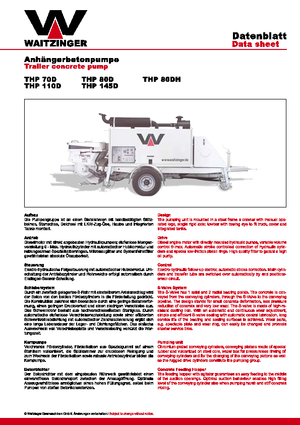 стаціонарні насоси для подачі бетону Waitzinger THS 70 D