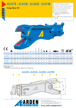 Різаки для сталевого брухту Arden AS 027 R SV