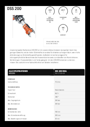 Різаки для сталевого брухту Husqvarna DSS 200