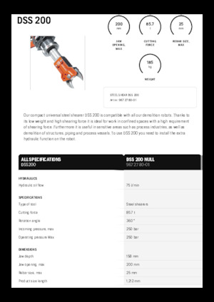 Різаки для сталевого брухту Husqvarna DSS 200