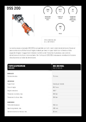 Різаки для сталевого брухту Husqvarna DSS 200