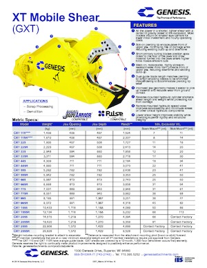 Різаки для сталевого брухту Genesis GXT 225