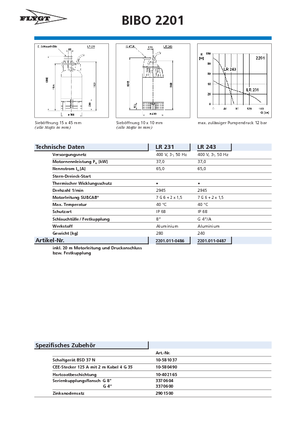 Каналізаційні насоси Flygt-Pumpen 2201 LR 243