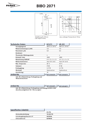 Каналізаційні насоси Flygt-Pumpen BIBO 2071 LR 231
