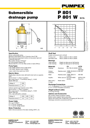 Каналізаційні насоси Pumpex P 801 N 32