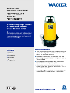 Каналізаційні насоси Wacker PSA2 500