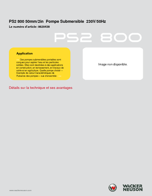 Каналізаційні насоси Wacker Neuson PSA2 800