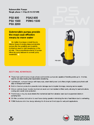 Каналізаційні насоси Wacker Neuson PSA2 800