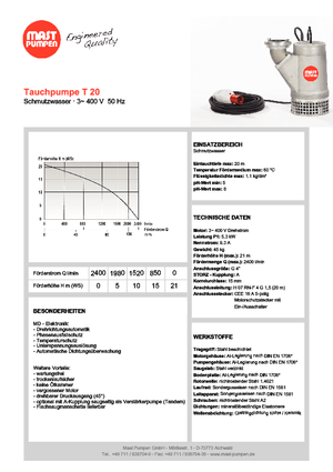 Каналізаційні насоси Mast-Pumpen T 20