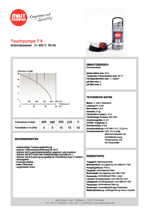 Каналізаційні насоси Mast-Pumpen T 8