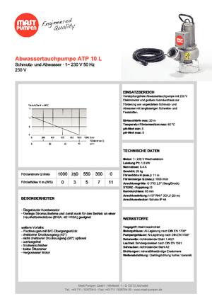 Насоси для стічних вод Mast-Pumpen ATP 10 L