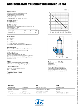 Насоси для стічних вод ABS-Pumpen JS 54 D