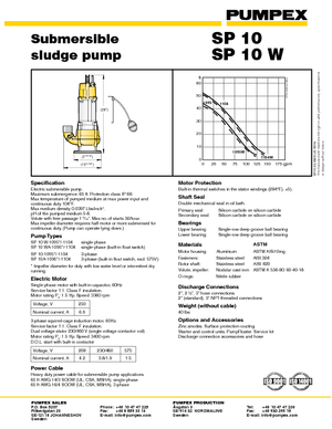 Насоси для стічних вод Pumpex SP 10 W