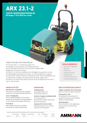 Тандемні вібраційні дорожні катки Ammann ARX 23.1-2