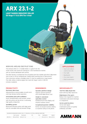 Тандемні вібраційні дорожні катки Ammann ARX 23.1-2