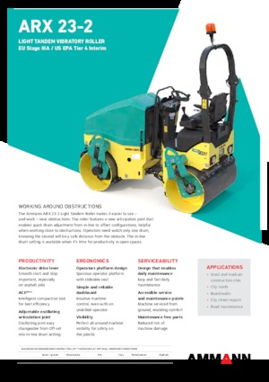 Тандемні вібраційні дорожні катки Ammann ARX 23-2 T4f
