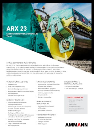 Тандемні вібраційні дорожні катки Ammann ARX 23