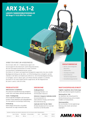 Тандемні вібраційні дорожні катки Ammann ARX 26.1-2