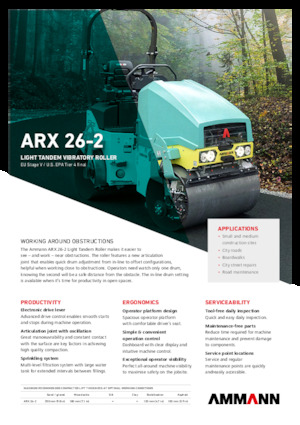 Тандемні вібраційні дорожні катки Ammann ARX 26-2