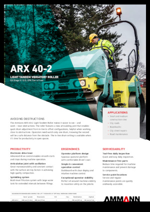 Тандемні вібраційні дорожні катки Ammann ARX 40 -2