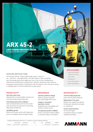 Тандемні вібраційні дорожні катки Ammann ARX 45-2