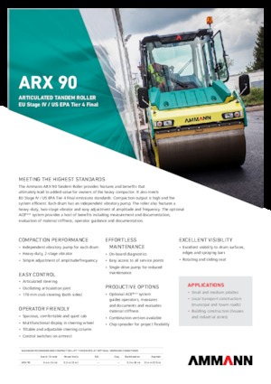 Тандемні вібраційні дорожні катки Ammann ARX 90 T 4f
