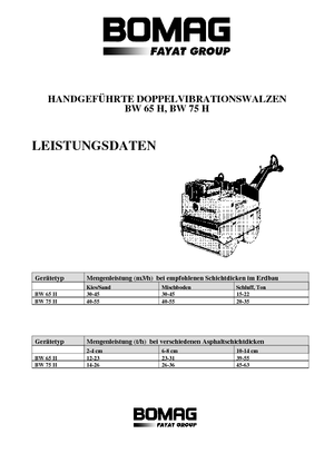 Тандемні вібраційні дорожні катки Bomag BW 65 H E-Start