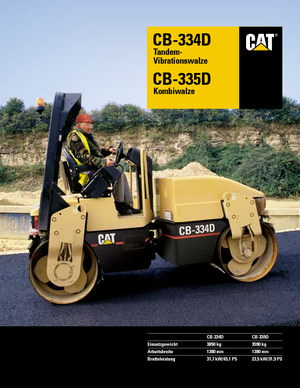 Тандемні вібраційні дорожні катки Caterpillar CB 334 D