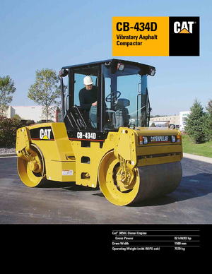 Тандемні вібраційні дорожні катки Caterpillar CB434D