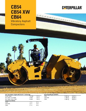 Тандемні вібраційні дорожні катки Caterpillar CB54