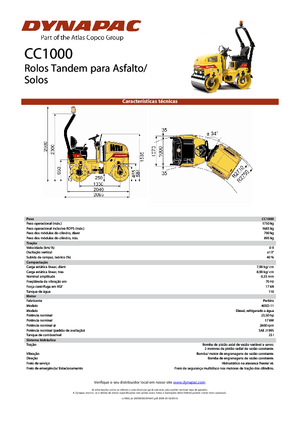 Тандемні вібраційні дорожні катки Dynapac CC 1000