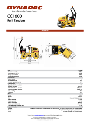 Тандемні вібраційні дорожні катки Dynapac CC 1000