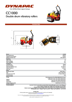 Тандемні вібраційні дорожні катки Dynapac CC 1000