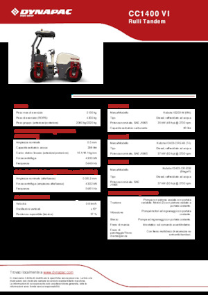 Тандемні вібраційні дорожні катки Dynapac CC 1400 VI