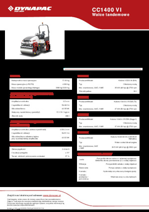 Тандемні вібраційні дорожні катки Dynapac CC 1400 VI