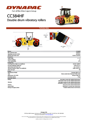 Тандемні вібраційні дорожні катки Dynapac CC 384 HF