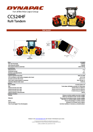 Тандемні вібраційні дорожні катки Dynapac CC 524 HF