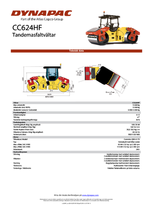 Тандемні вібраційні дорожні катки Dynapac CC 624 HF