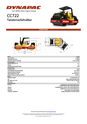 Тандемні вібраційні дорожні катки Dynapac CC 722