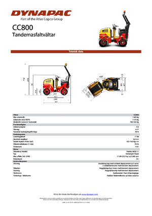 Тандемні вібраційні дорожні катки Dynapac CC 800